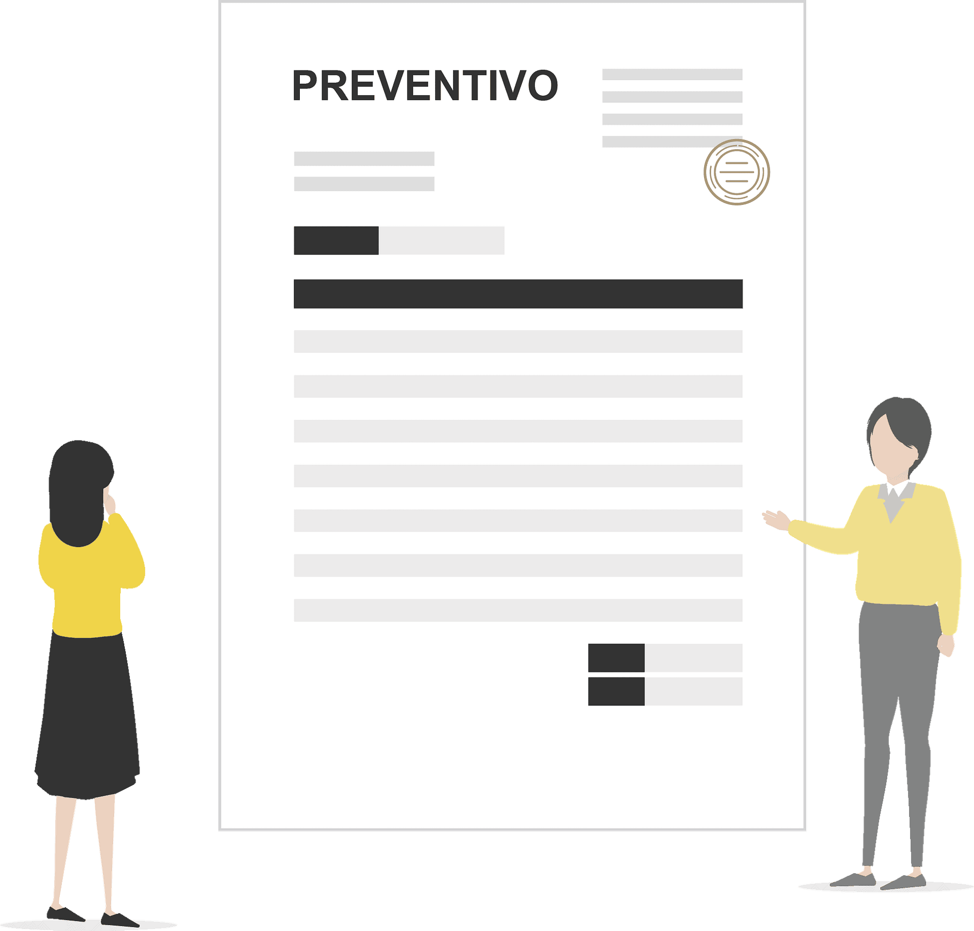 Illustrazione stilizzata utilizzata per indicare la possibilità di richiedere un preventivo orientativo personalizzato
